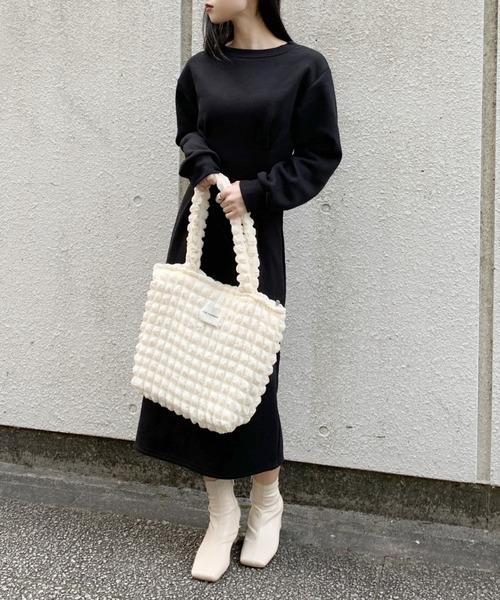 LVEU.(ラブユ.)の「【LVEU.】ポップコーントートバッグ / バッグ BAG 鞄 トート ポップコーン ポコポコ カジュアル ブラック アイボリー ZOZOTOWN限定(トートバッグ・レディース・ブラック/アイボリー・FREE)」の6枚目の写真