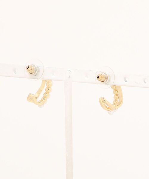 Burner(バーナー)の「【OKUOKU 0909】ハーフリングパールピアス oku-pierce-675240477640-37 I(ピアス(両耳用)・レディース・A・FREE)」の2枚目の写真