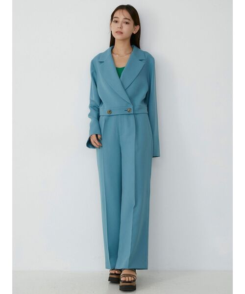 MURUA（ムルーア）の「ショートベルトジャケット【セットアップ着用可能】（テーラードジャケット・レディース・ベージュ/ダークグレー/ブラウン/ブルー・FREE）」の16枚目の写真