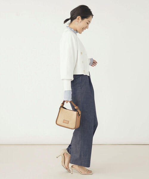 NOLLEY’S（ノーリーズ）の「《手洗い可能》片畦ダブルVネックカーディガン（カーディガン/ボレロ・レディース・ネイビー/オフホワイト/ブルー・38）」の15枚目の写真