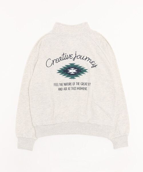 UNDERWRAPS(アンダーラップス)の「UNDERWRAPS アンダーラップス 刺繍ハーフジップ裏毛トレーナー(スウェット・レディース・サックスブルー/チャコール/オートミール・M/L)」の10枚目の写真