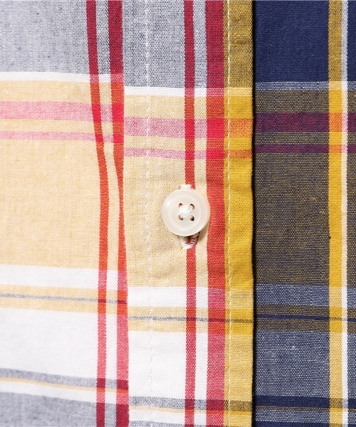 VENCEEXCHANGE（ヴァンスエクスチェンジ）の「バックプリントチェック5分シャツ             （シャツ/ブラウス・メンズ・レッド/クリアイエロー・SMALL/LARGE/MEDIUM）」の12枚目の写真