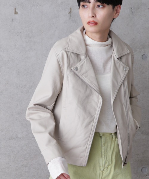 ROSE BUD(ローズバッド)の「ライダースジャケット(ライダースジャケット・レディース・ブラック/ベージュ・FREE)」の2枚目の写真