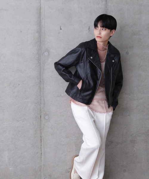 ROSE BUD(ローズバッド)の「ライダースジャケット(ライダースジャケット・レディース・ブラック/ベージュ・FREE)」の12枚目の写真