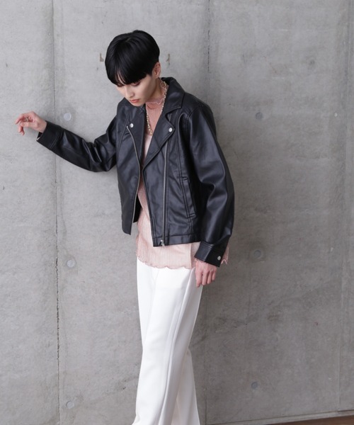 ROSE BUD(ローズバッド)の「ライダースジャケット(ライダースジャケット・レディース・ブラック/ベージュ・FREE)」の13枚目の写真