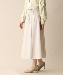 OPAQUE.CLIP | フェイクレザーフレアスカート【リボンサッシュ付き】(スカート)