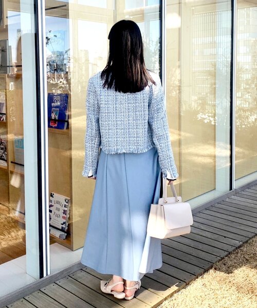 OPAQUE.CLIP（オペークドットクリップ）の「◆フェイクレザーフレアスカート【リボンサッシュ付き】（スカート・レディース・ライトグレー/ライトブルー/ブラック・36/38）」の17枚目の写真