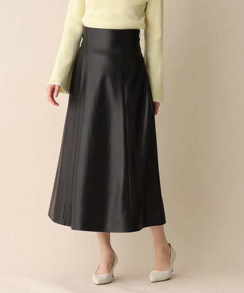 OPAQUE.CLIP（オペークドットクリップ）の「◆フェイクレザーフレアスカート【リボンサッシュ付き】（スカート・レディース・ライトグレー/ライトブルー/ブラック・36/38）」の19枚目の写真