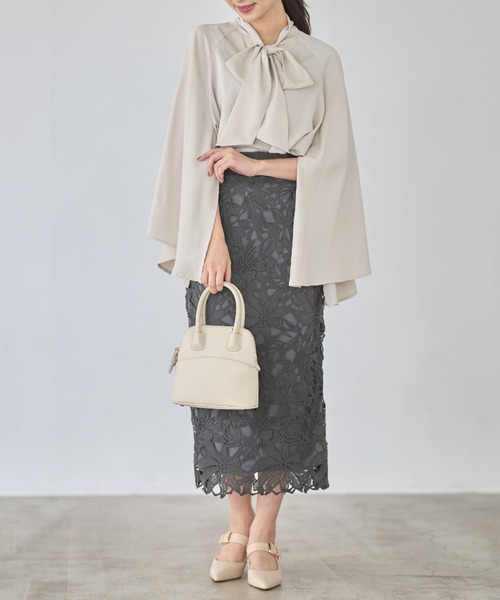 tocco closet（トッコ　クローゼット）の「【ZOZO限定】ボウタイリボンフレアスリットスリーブブラウス（シャツ/ブラウス・レディース・オフホワイト/ライトベージュ/ピンク・M）」の12枚目の写真