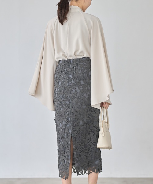 tocco closet（トッコ　クローゼット）の「【ZOZO限定】ボウタイリボンフレアスリットスリーブブラウス（シャツ/ブラウス・レディース・オフホワイト/ライトベージュ/ピンク・M）」の19枚目の写真
