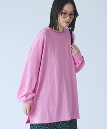 オーバーサイズ配色ステッチフットボールロングTシャツ