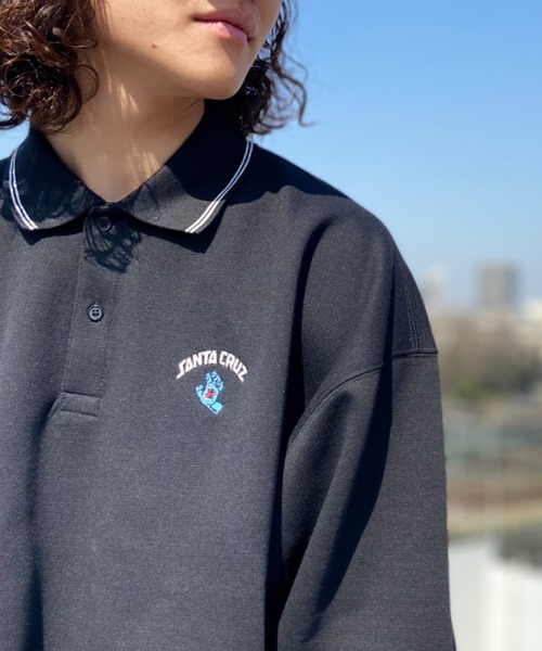 SANTA CRUZ(サンタクルーズ)の「【ムラサキスポーツ別注】SANTACRUZ/サンタクルーズ ポロシャツ ワンポイント オーバーサイズ/刺繍ロゴ コットンT 無地半袖ポロシャツ ARCH HAND POLO 502231206(ポロシャツ・メンズ・ブラック/ホワイト/ブラウン・L/XL/M)」の16枚目の写真