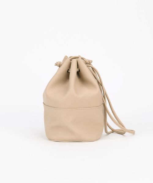 CEMONEMO(セモネモ)の「2way バケット 巾着 ショルダーバッグ(ショルダーバッグ・レディース・ブラウン/ベージュ/ブラック・FREE)」の1枚目の写真