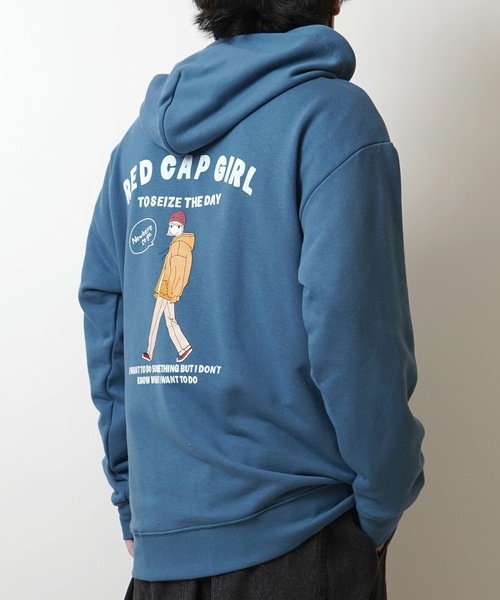 Red Cap Girl(レッドキャプガール)の「【RED CAP GIRL】フロッキー / サークルロゴ刺繍 バックプリント ビッグシルエット フルジップパーカー(パーカー・メンズ・ホワイト/ブルー/杢グレー/ブラック/グレー系その他/グレー系/ブルー系その他・M/L)」の12枚目の写真