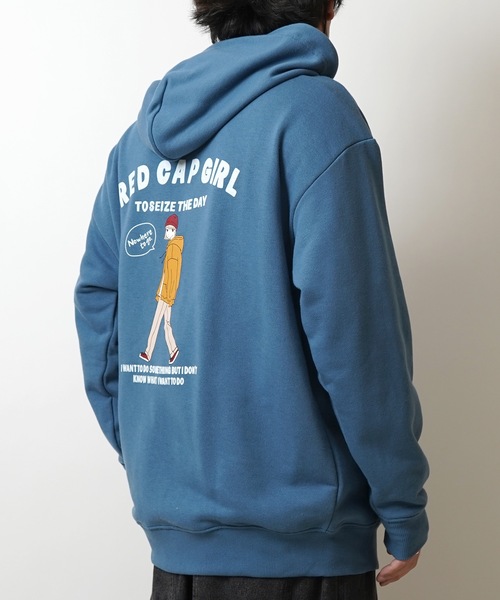 Red Cap Girl(レッドキャプガール)の「【RED CAP GIRL】フロッキー / サークルロゴ刺繍 バックプリント ビッグシルエット フルジップパーカー(パーカー・メンズ・ホワイト/ブルー/杢グレー/ブラック/グレー系その他/グレー系/ブルー系その他・M/L)」の10枚目の写真