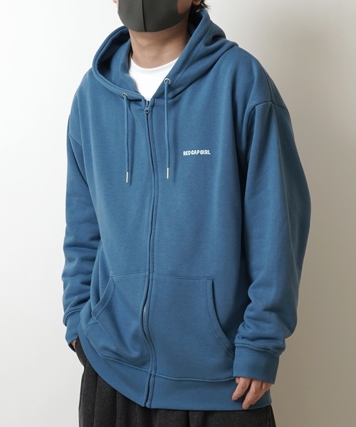 Red Cap Girl(レッドキャプガール)の「【RED CAP GIRL】フロッキー / サークルロゴ刺繍 バックプリント ビッグシルエット フルジップパーカー(パーカー・メンズ・ホワイト/ブルー/杢グレー/ブラック/グレー系その他/グレー系/ブルー系その他・M/L)」の15枚目の写真