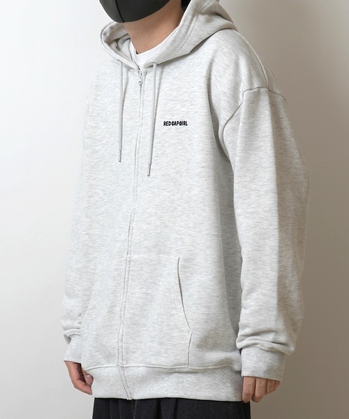 Red Cap Girl(レッドキャプガール)の「【RED CAP GIRL】フロッキー / サークルロゴ刺繍 バックプリント ビッグシルエット フルジップパーカー(パーカー・メンズ・ホワイト/ブルー/杢グレー/ブラック/グレー系その他/グレー系/ブルー系その他・M/L)」の22枚目の写真