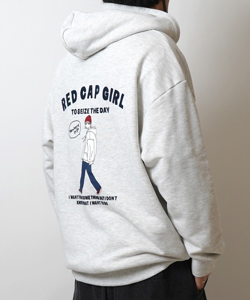 Red Cap Girl(レッドキャプガール)の「【RED CAP GIRL】フロッキー / サークルロゴ刺繍 バックプリント ビッグシルエット フルジップパーカー(パーカー・メンズ・ホワイト/ブルー/杢グレー/ブラック/グレー系その他/グレー系/ブルー系その他・M/L)」の20枚目の写真