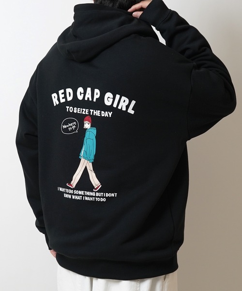 Red Cap Girl(レッドキャプガール)の「【RED CAP GIRL】フロッキー / サークルロゴ刺繍 バックプリント ビッグシルエット フルジップパーカー(パーカー・メンズ・ホワイト/ブルー/杢グレー/ブラック/グレー系その他/グレー系/ブルー系その他・M/L)」の16枚目の写真