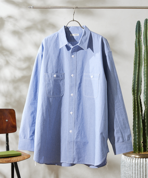 JOURNAL STANDARD relume（ジャーナルスタンダード　レリューム）の「【HOUSE HOLD / ハウスホールド】シャンブレーシャツ（シャツ/ブラウス・メンズ・ネイビー/ホワイト/ライトブルー/グリーン・2/3/4）」の3枚目の写真
