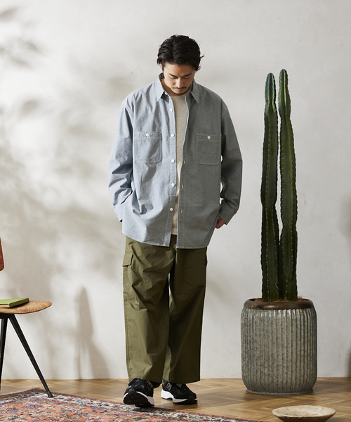 JOURNAL STANDARD relume（ジャーナルスタンダード　レリューム）の「【HOUSE HOLD / ハウスホールド】シャンブレーシャツ（シャツ/ブラウス・メンズ・ネイビー/ホワイト/ライトブルー/グリーン・2/3/4）」の18枚目の写真