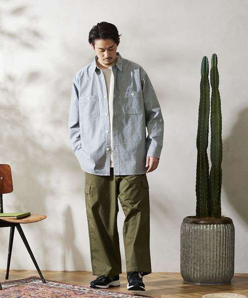 JOURNAL STANDARD relume（ジャーナルスタンダード　レリューム）の「【HOUSE HOLD / ハウスホールド】シャンブレーシャツ（シャツ/ブラウス・メンズ・ネイビー/ホワイト/ライトブルー/グリーン・2/3/4）」の19枚目の写真