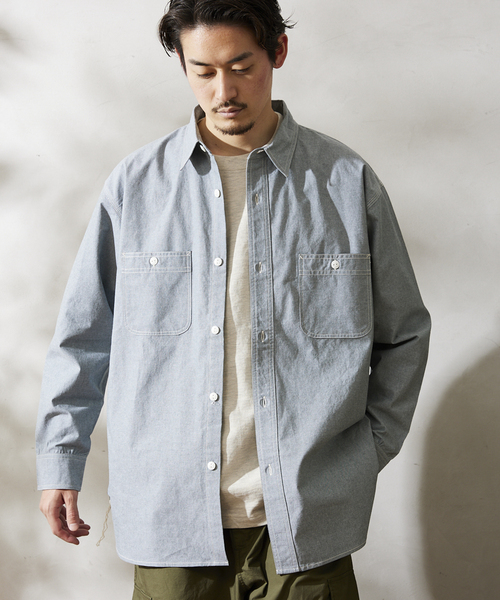 JOURNAL STANDARD relume（ジャーナルスタンダード　レリューム）の「【HOUSE HOLD / ハウスホールド】シャンブレーシャツ（シャツ/ブラウス・メンズ・ネイビー/ホワイト/ライトブルー/グリーン・2/3/4）」の22枚目の写真