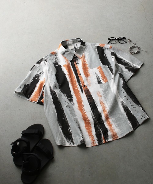 ＪＵＧＬＡＮＳ（ユグランス）の「Revo　リネンミックスペイントssシャツ（シャツ/ブラウス・メンズ・B/A/C・M/L）」の3枚目の写真