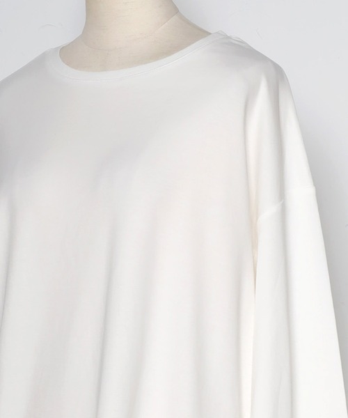 Bonjour Sagan（ボンジュールサガン）の「袖スリットクールタッチプルオーバー（Tシャツ/カットソー・レディース・ブラック/オフホワイト・FREE）」の8枚目の写真