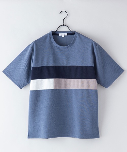 JEANS MATE(ジーンズメイト)の「KAITEKI+ ドライタッチ 吸水速乾 ストレッチ イージーケア ドライリップル 切り替えTシャツ(Tシャツ/カットソー・メンズ・ベージュ/ホワイト/ダークブルー/ネイビー・MEDIUM/LARGE/X-LARGE)」の8枚目の写真