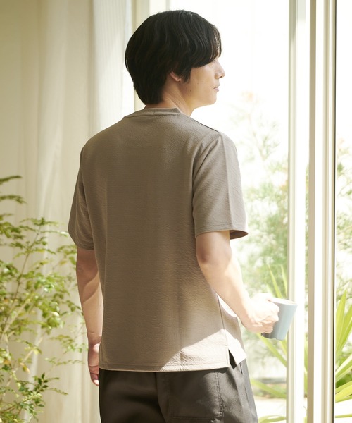 JEANS MATE(ジーンズメイト)の「KAITEKI+ ドライタッチ 吸水速乾 ストレッチ イージーケア ドライリップル 切り替えTシャツ(Tシャツ/カットソー・メンズ・ベージュ/ホワイト/ダークブルー/ネイビー・MEDIUM/LARGE/X-LARGE)」の22枚目の写真