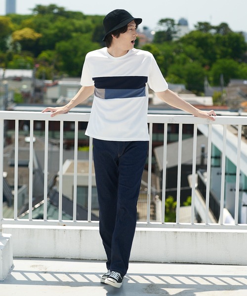 JEANS MATE(ジーンズメイト)の「KAITEKI+ ドライタッチ 吸水速乾 ストレッチ イージーケア ドライリップル 切り替えTシャツ(Tシャツ/カットソー・メンズ・ベージュ/ホワイト/ダークブルー/ネイビー・MEDIUM/LARGE/X-LARGE)」の14枚目の写真