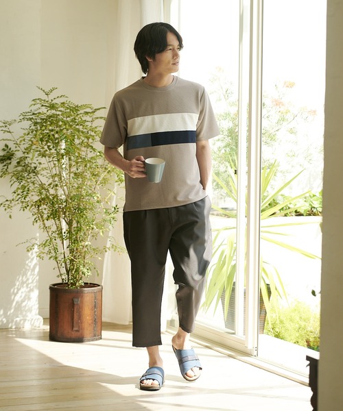 JEANS MATE(ジーンズメイト)の「KAITEKI+ ドライタッチ 吸水速乾 ストレッチ イージーケア ドライリップル 切り替えTシャツ(Tシャツ/カットソー・メンズ・ベージュ/ホワイト/ダークブルー/ネイビー・MEDIUM/LARGE/X-LARGE)」の19枚目の写真