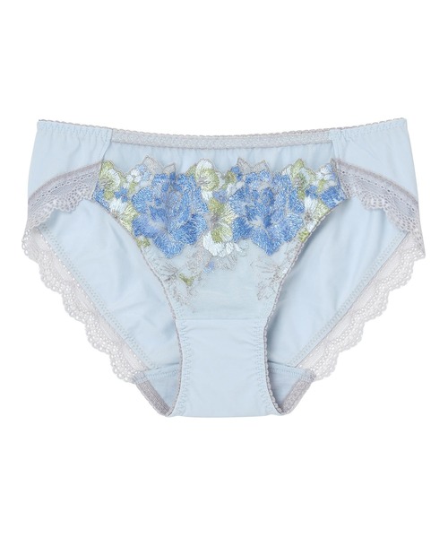 AMPHI(アンフィ)の「AMPHI/花束×エンブロイダリーレース ショーツ(ショーツ・レディース・ネイビー/サックスブルー/ブラック×ホワイト/グレイッシュベージュ・MEDIUM/LARGE)」の1枚目の写真
