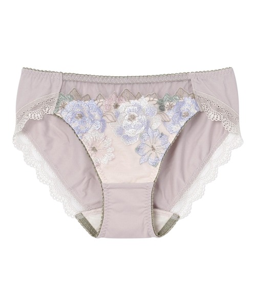 AMPHI(アンフィ)の「AMPHI/花束×エンブロイダリーレース ショーツ(ショーツ・レディース・ネイビー/サックスブルー/ブラック×ホワイト/グレイッシュベージュ・MEDIUM/LARGE)」の3枚目の写真