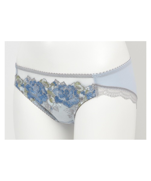 AMPHI(アンフィ)の「AMPHI/花束×エンブロイダリーレース ショーツ(ショーツ・レディース・ネイビー/サックスブルー/ブラック×ホワイト/グレイッシュベージュ・MEDIUM/LARGE)」の5枚目の写真