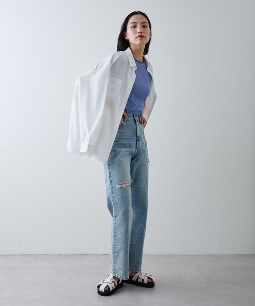 COLONY 2139(コロニートゥーワンスリーナイン)の「ミジンボーダー半袖Tシャツ(Tシャツ/カットソー・レディース・ブラック/グリーン/ブルー・FREE)」の13枚目の写真