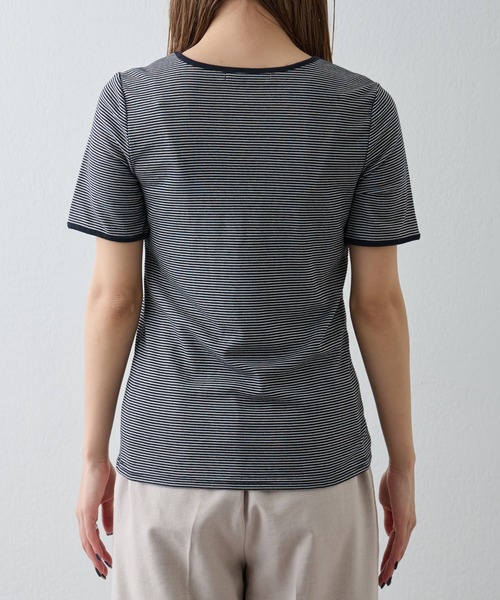 COLONY 2139(コロニートゥーワンスリーナイン)の「ミジンボーダー半袖Tシャツ(Tシャツ/カットソー・レディース・ブラック/グリーン/ブルー・FREE)」の17枚目の写真