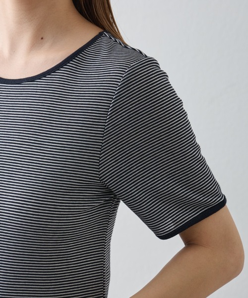 COLONY 2139(コロニートゥーワンスリーナイン)の「ミジンボーダー半袖Tシャツ(Tシャツ/カットソー・レディース・ブラック/グリーン/ブルー・FREE)」の19枚目の写真