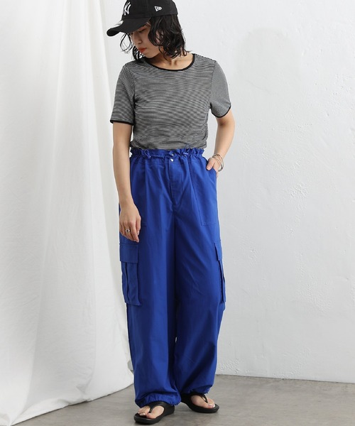 COLONY 2139(コロニートゥーワンスリーナイン)の「ミジンボーダー半袖Tシャツ(Tシャツ/カットソー・レディース・ブラック/グリーン/ブルー・FREE)」の22枚目の写真