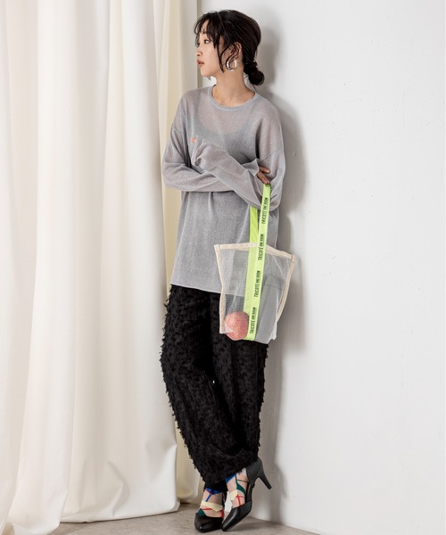 MILLION CARATS（ミリオンカラッツ）の「【GIFT】-TRICOTE- メッシュバッグ S（トートバッグ・レディース・オフホワイト/グレー・FREE）」の4枚目の写真