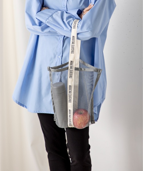 MILLION CARATS（ミリオンカラッツ）の「【GIFT】-TRICOTE- メッシュバッグ S（トートバッグ・レディース・オフホワイト/グレー・FREE）」の9枚目の写真