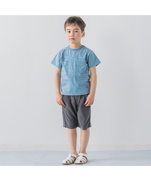 BeBe（ベベ）の「BeBe/パイルイージーハーフパンツ(80~140cm)（その他パンツ・キッズ・グレー/ブルー・140/90/130/80/110/100/120）」の4枚目の写真