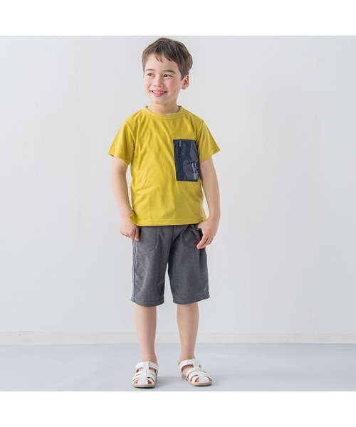 BeBe（ベベ）の「BeBe/パイルイージーハーフパンツ(80~140cm)（その他パンツ・キッズ・グレー/ブルー・140/90/130/80/110/100/120）」の3枚目の写真