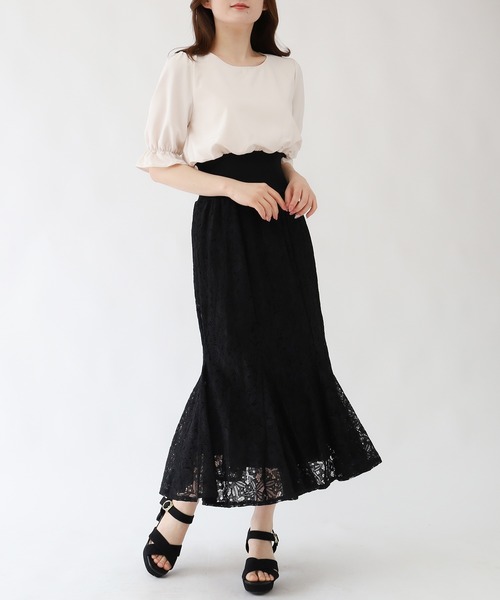 ASTORIA ODIER(アストリアオディール)の「ウエストリブレースワンピース(ワンピース・レディース・ブラック/サックスブルー/ラベンダー・SMALL/MEDIUM)」の2枚目の写真