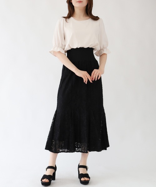 ASTORIA ODIER(アストリアオディール)の「ウエストリブレースワンピース(ワンピース・レディース・ブラック/サックスブルー/ラベンダー・SMALL/MEDIUM)」の18枚目の写真