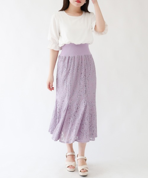 ASTORIA ODIER(アストリアオディール)の「ウエストリブレースワンピース(ワンピース・レディース・ブラック/サックスブルー/ラベンダー・SMALL/MEDIUM)」の5枚目の写真