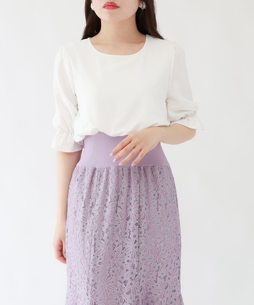 ASTORIA ODIER(アストリアオディール)の「ウエストリブレースワンピース(ワンピース・レディース・ブラック/サックスブルー/ラベンダー・SMALL/MEDIUM)」の9枚目の写真