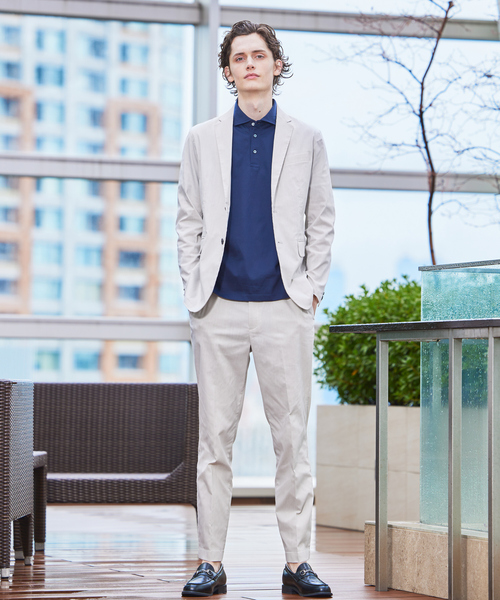 ABAHOUSE GRAY(アバハウスグレイ)の「【マイクロ鹿の子】シルケット ポロシャツ(ポロシャツ・メンズ・ネイビー/ブルー/グリーン/ホワイト/ブラック/グレイッシュベージュ・46/48/50)」の14枚目の写真