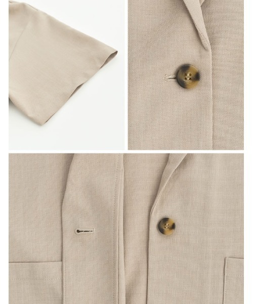 リネンライクハーフスリーブジャケット（テーラードジャケット